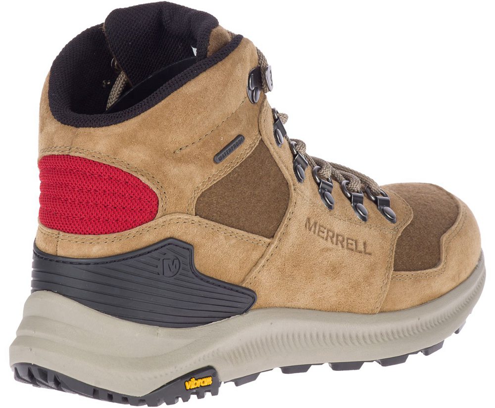 Kozaki Merrell Damskie Brązowe - Ontario 85 Wool Mid Waterproof - 871930-PMR